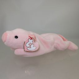 TY Beanie Baby - SQUEALER the Pig (3rd Gen Hang Tag - Creased Faded Tags)