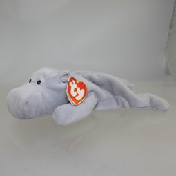 TY Beanie Baby - HAPPY the Hippo (Grey Version) (3rd Gen Hang Tag - MWNMTs)