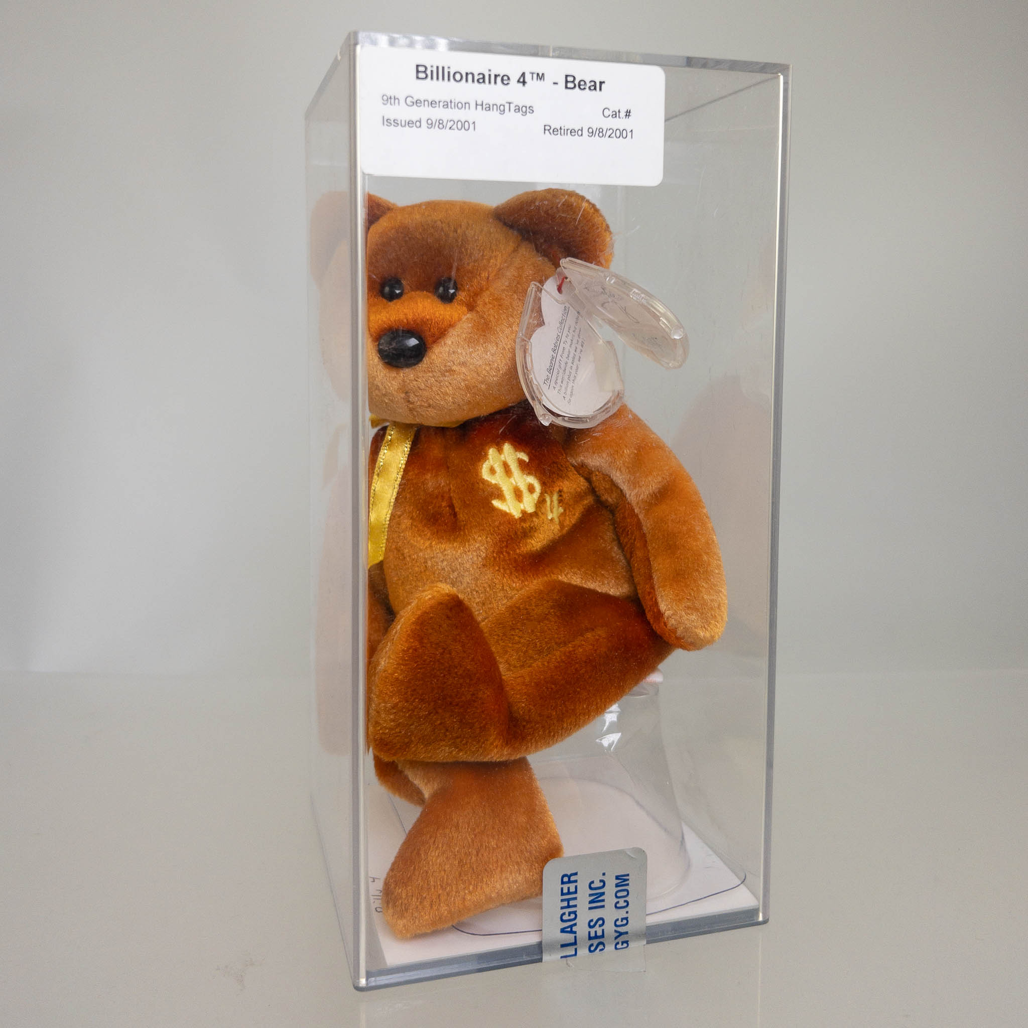 Authenticated TY Beanie Baby - BILLIONAIRE Bear #4 (Signed by TY Warner - #7 of 762)