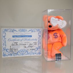 Authenticated TY Beanie Baby - BILLIONAIRE Bear #3 (Signed by TY Warner - #'d out of 650) MWMTs MQ