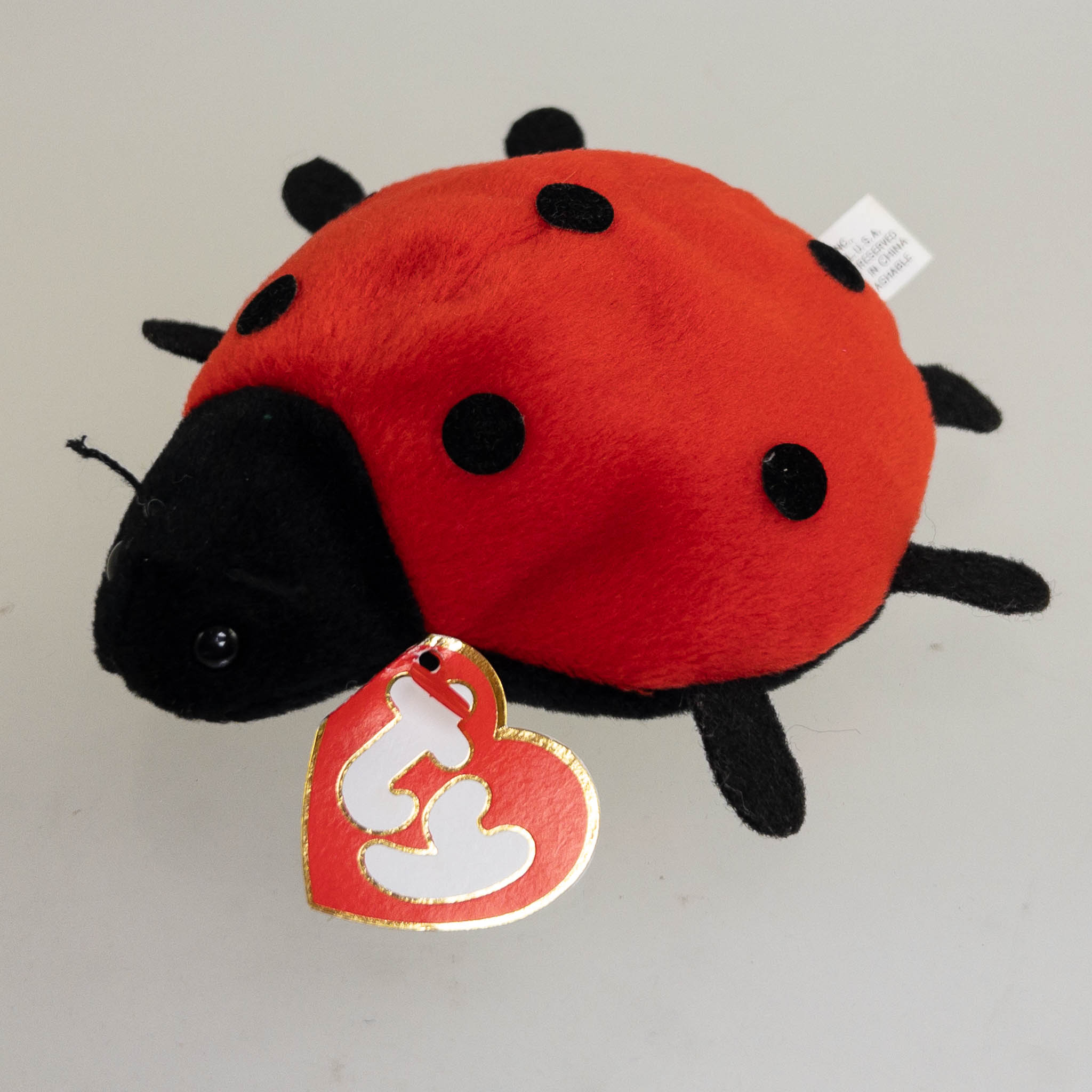 TY Beanie Baby - LUCKY the Ladybug (7 Felt Spots) (3rd Gen Hang Tag - MWMTs)