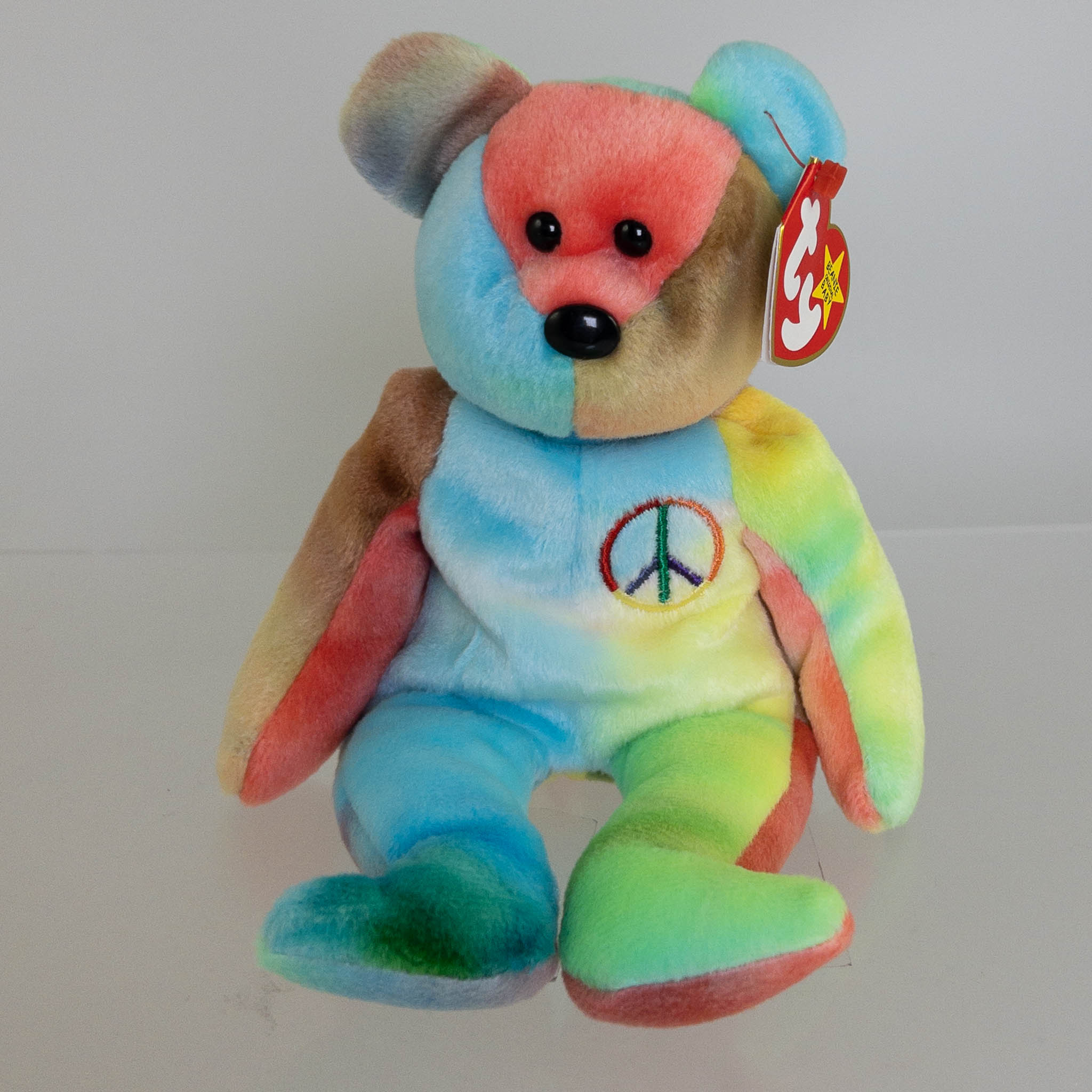 TY Beanie Baby - PEACE the Ty-Dyed Bear (Blue/Green) (8.5 inch) *MWMT ...