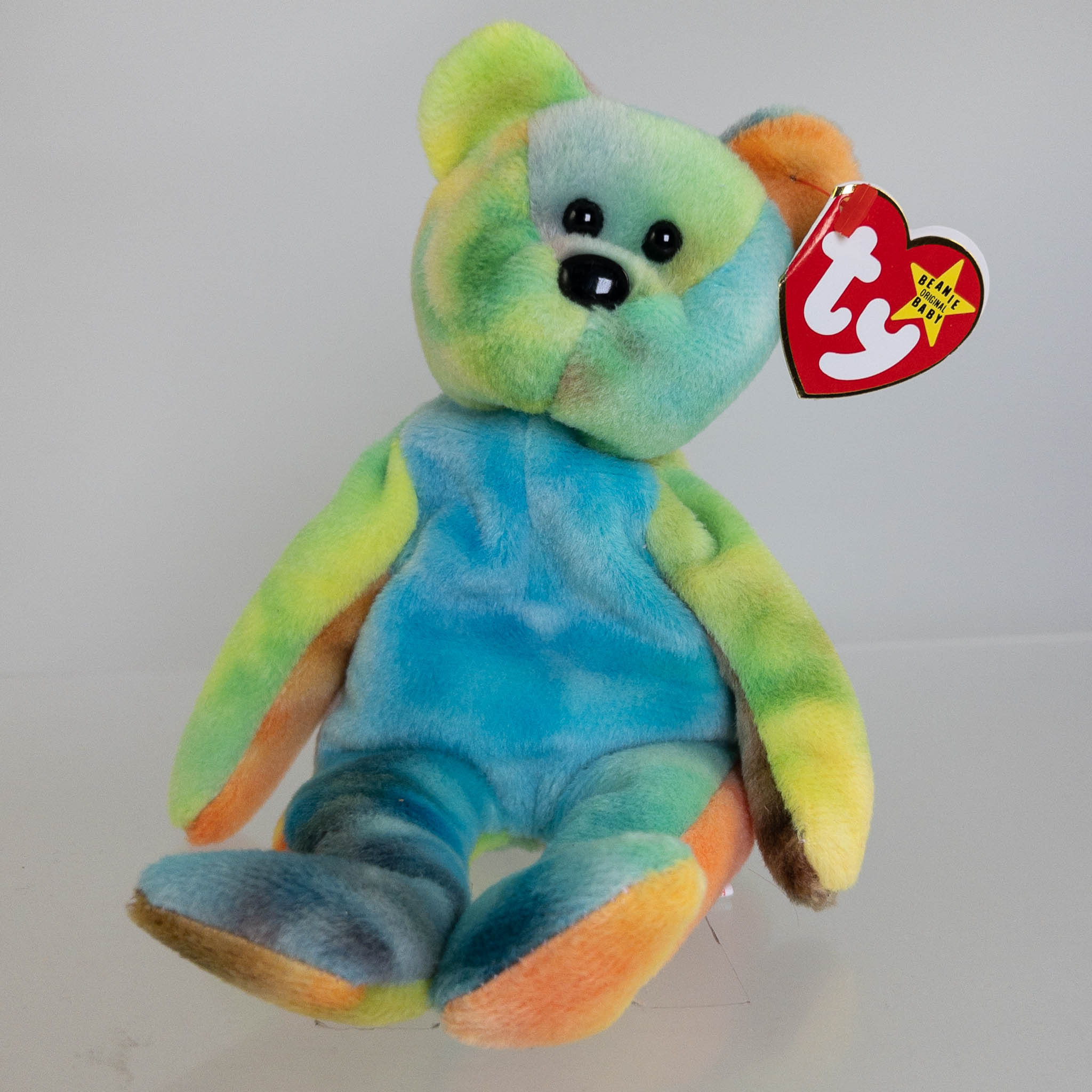TY Beanie Baby - GARCIA the Ty-Dyed Bear (Blue/Green) (8.5 inch) *MWMT ...