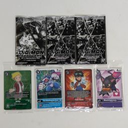 Digimon Trading Cards - Lot of 4 Box Topper Promo Cards & 3 Promo Packs