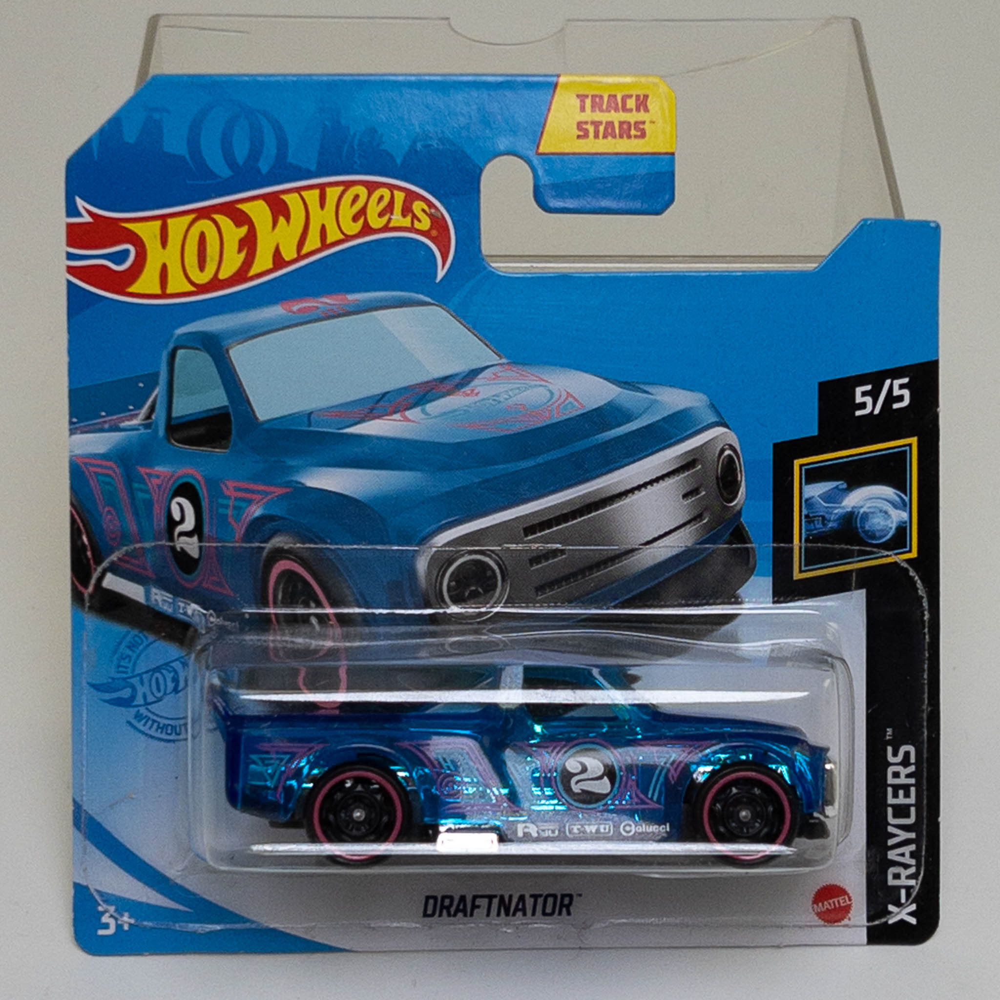 Mattel - Hot Wheels - 2021 X-Raycers Draftnator Blue 5/5 Short Card *NON-MINT*
