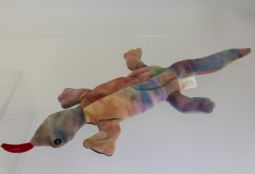 TY Beanie Baby - LIZZY the Lizard (Ty-Dyed Version) (No Hang Tag) 1st Gen Tush Tag