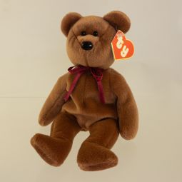 TY Beanie Baby - TEDDY BROWN - NEW FACE (2nd Gen Hang Tag - MWMTs)
