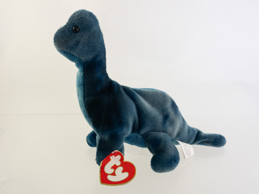 TY Beanie Baby - BRONTY the Dinosaur (3rd Gen Hang Tag - MWNMTs)