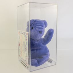 Authenticated TY Beanie Baby - TEDDY VIOLET - OLD FACE (No Hang Tag) 1st Gen Tush Tag
