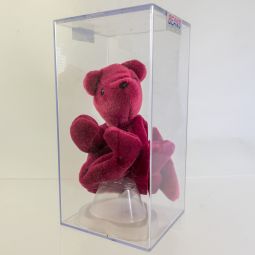 Authenticated TY Beanie Baby - TEDDY MAGENTA - OLD FACE (No Hang Tag) 1st Gen Tush Tag