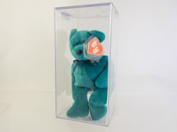 Authenticated TY Beanie Baby - TEDDY TEAL - NEW FACE (2nd Gen Hang Tag - MWNMTs)