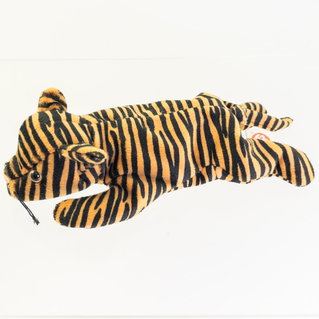 TY Beanie Baby - STRIPES the Tiger (Dark Version) (No Hang Tag - 2nd Gen Tush Tag)