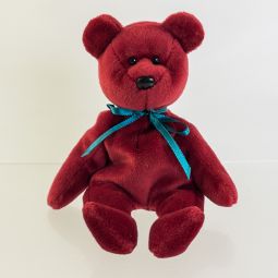 TY Beanie Baby - TEDDY CRANBERRY - NEW FACE (No Hang Tag - 1st Gen Tush Tag)