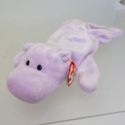 TY Beanie Baby - HAPPY the Hippo (w/ 1997 Holiday Teddy tush tag - ODDITY)