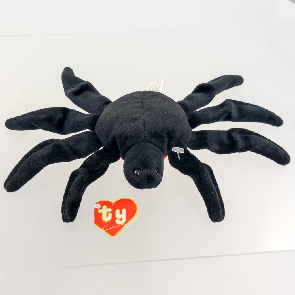 TY Beanie Baby - WEB the Spider (2nd Gen Hang Tag - Creased & Loose)