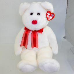 TY Beanie Buddy - VALENTINO the Bear (w/ MISSING Heart Emblem) ODDITY!!