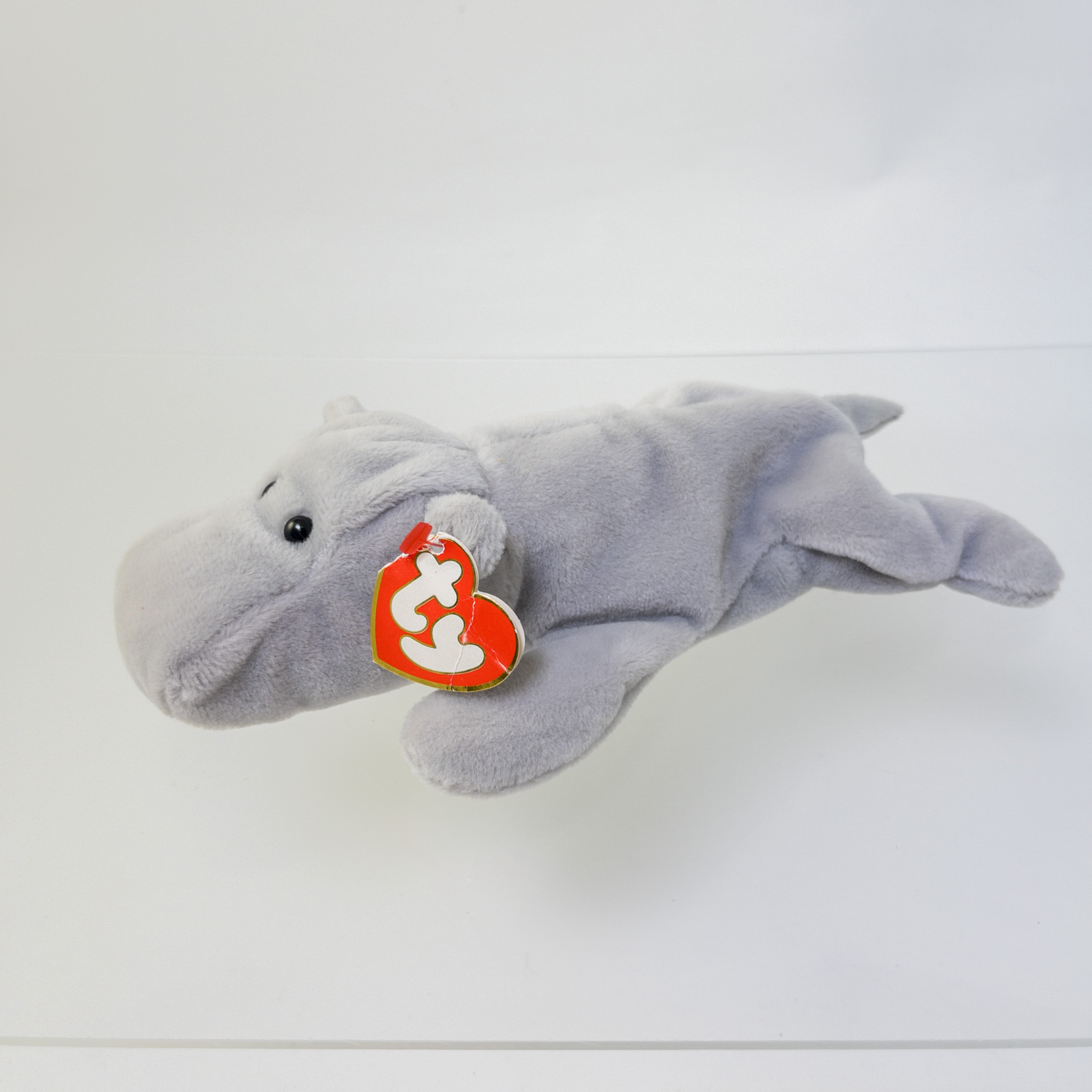 TY Beanie Baby - HAPPY the Hippo (Grey Version) (3rd Gen Hang Tag - MWCTs)