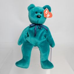 TY Beanie Baby - TEDDY TEAL - NEW FACE (2nd Gen Hang Tag - MWCTs)