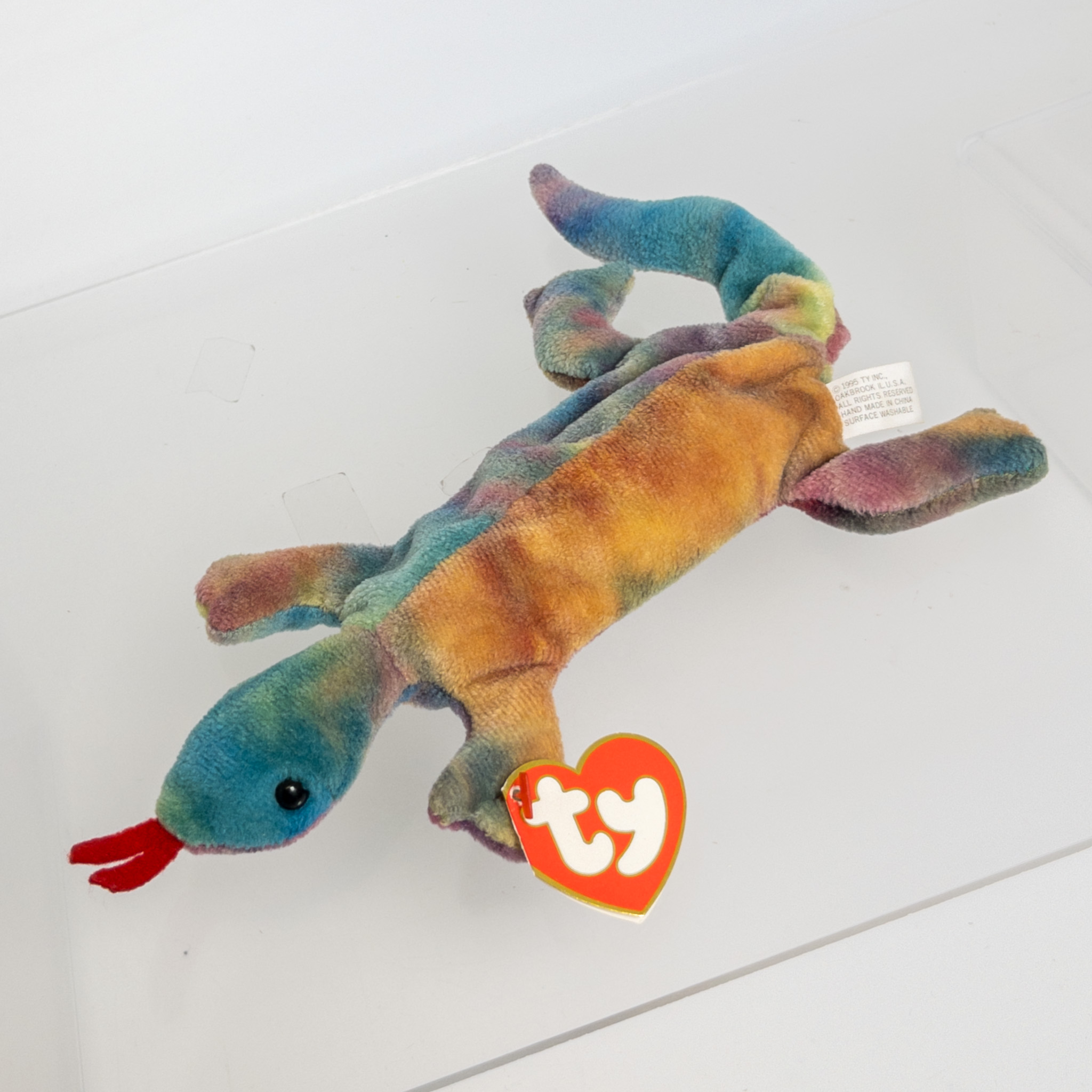 TY Beanie Baby - LIZZY the Lizard (Ty-Dyed Version) (3rd Gen Hang Tag - 99% Mint)