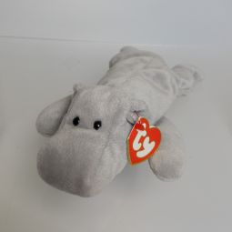 TY Beanie Baby - HAPPY the Hippo (Grey Version) (3rd Gen Hang Tag - MWNMTs)