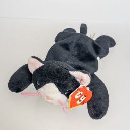 TY Beanie Baby - ZIP the Black Cat (White Face Version) (Near Mint)