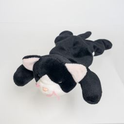 TY Beanie Baby - ZIP the Black Cat (White Face Version) (No Hang Tag) Mint