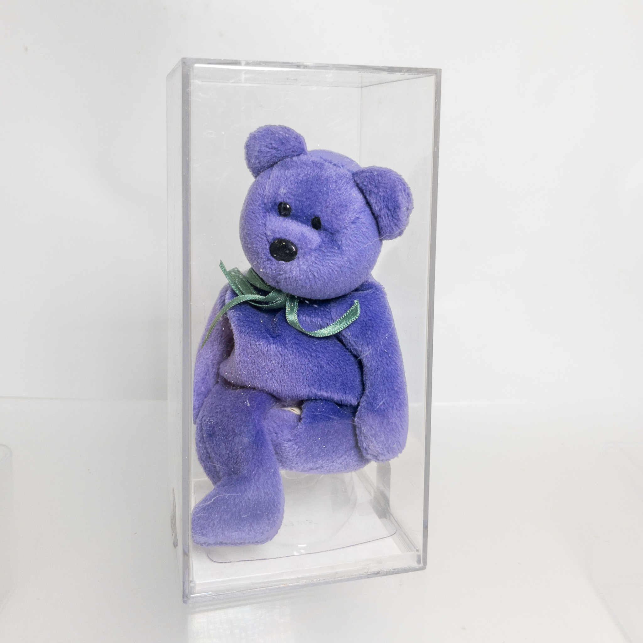 Authenticated TY Beanie Baby - TEDDY VIOLET - NEW FACE (No Hang Tag)