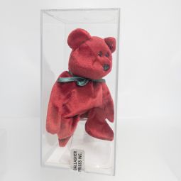 Authenticated TY Beanie Baby - TEDDY CRANBERRY - NEW FACE (No Hang Tag)