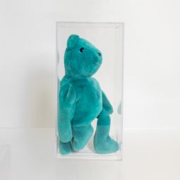 Authenticated TY Beanie Baby - TEDDY TEAL - OLD FACE (No Hang Tag - 1st Gen Tush Tag)
