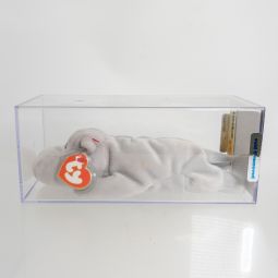 Authenticated TY Beanie Baby - HAPPY the Hippo (Grey Version) (3rd Gen Hang Tag - MWMTs MQ)