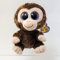TY Beanie Boos - COCONUT the Monkey (6 inch) (Solid Eyes & Purple Tag) 2011 - 1st Version