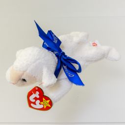 TY Beanie Baby - FLEECE the Lamb ( CANDIDE Musical Version w/ Blue Ribbon ) MWMTs CANADIAN