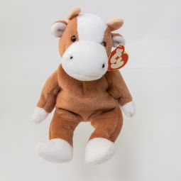 TY Beanie Baby - BESSIE the Cow (3rd Gen Hang Tag - MWNMTs)