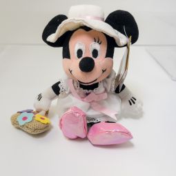Disney Bean Bag Plush - JUNE BIRTHSTONE MINNIE MOUSE (8 inch) (ERROR - MISSING EYELASH)