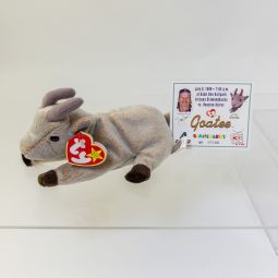 TY Beanie Baby - GOATEE the Goat (w/ Commemorative Event Card - 7/8/99)