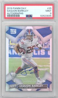 PSA 9 - SAQUON BARKLEY - 2019 Panini Day #25 Autograph Auto - NFL Card - MINT
