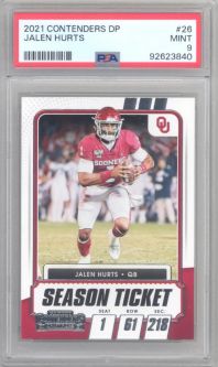 PSA 9 - JALEN HURTS - 2020 Panini Contenders #26 Season Ticket Draft Picks - NFL RC Rookie Card - MI
