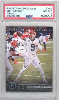 PSA 8 - JOE BURROW - 2020 Panini Chronicles PA-1 - NFL RC Rookie Card - NM-MT