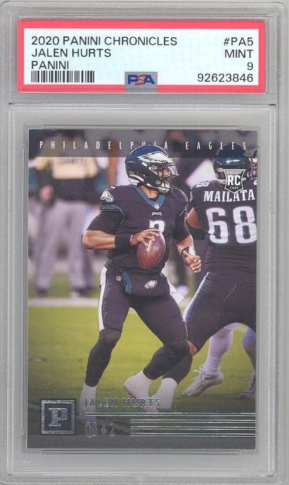 PSA 9 - JALEN HURTS - 2020 Panini Chronicles #PA-5 - NFL RC Rookie Card - MINT: BBToyStore.com - Toys, Plush, Trading Cards, Action Figures & Games online retail store shop sale PSA 9 - JALEN HURTS - 2020 Panini Chronicles #PA-5 - NFL RC Rookie Card - MINT: BBToyStore.com - Toys, Plush, Trading Cards, Action Figures & Games online retail store shop sale