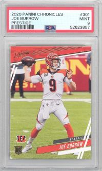 PSA 9 - JOE BURROW - 2020 Panini Chronicles #301 Prestige - NFL RC Rookie Card - MINT