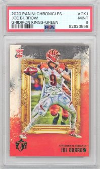 PSA 9 - JOE BURROW - 2020 Panini Chronicles GK-1 Gridiron Kings Green - NFL RC Rookie Card - MINT