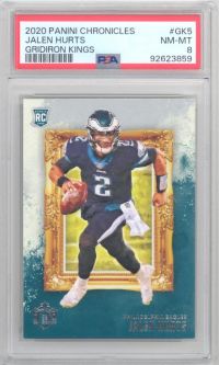 PSA 8 - JALEN HURTS - 2020 Panini Chronicles #GK-5 Gridiron Kings - NFL RC Rookie Card - NM-MT