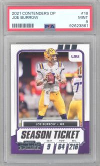 PSA 9 - JOE BURROW - 2020 Panini Contenders #18 Season Ticket Draft Picks - NFL RC Rookie Card - MIN