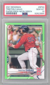 PSA 10 - TRISTON CASAS - 2021 Bowman Paper Pros Neon Green BP84 (#/399) - MLB Card RC Rookie  - GEM 