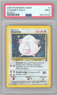 PSA 9 - Pokemon Card - Base 2 Set 3/130 - CHANSEY (holo-foil) - MINT