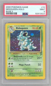 PSA 9 - Pokemon Card - Base 2 Set 12/130 - NIDOQUEEN (holo-foil) - MINT