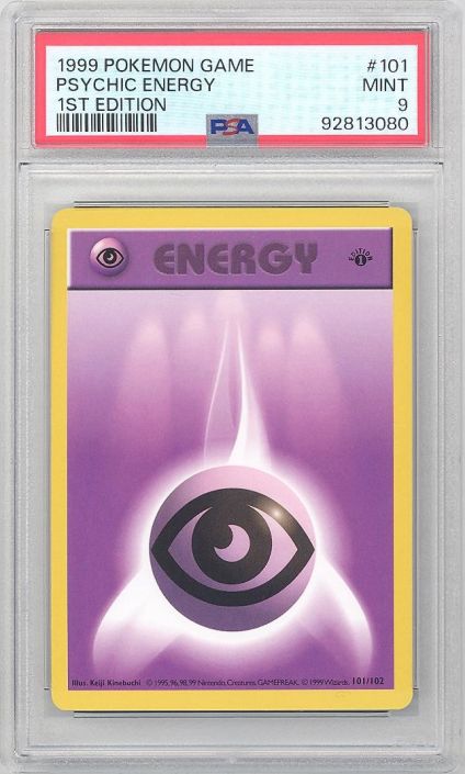 pokemon first edition energy card Lucario GX Pokemon Hidden Fates Full Art #SV64 PSA 10 main image 0