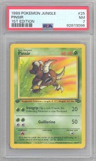 PSA 7 - Pokemon Card - Jungle 25/64 - PINSIR (rare) *1st Edition* - NM