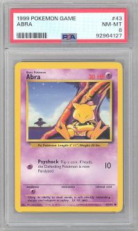 PSA 8 - Pokemon Card - Base 43/102 - ABRA (common) - NM-MT