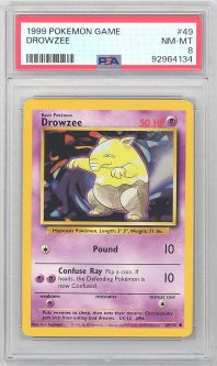 PSA 8 - Pokemon Card - Base 49/102 - DROWZEE (common) - NM-MT